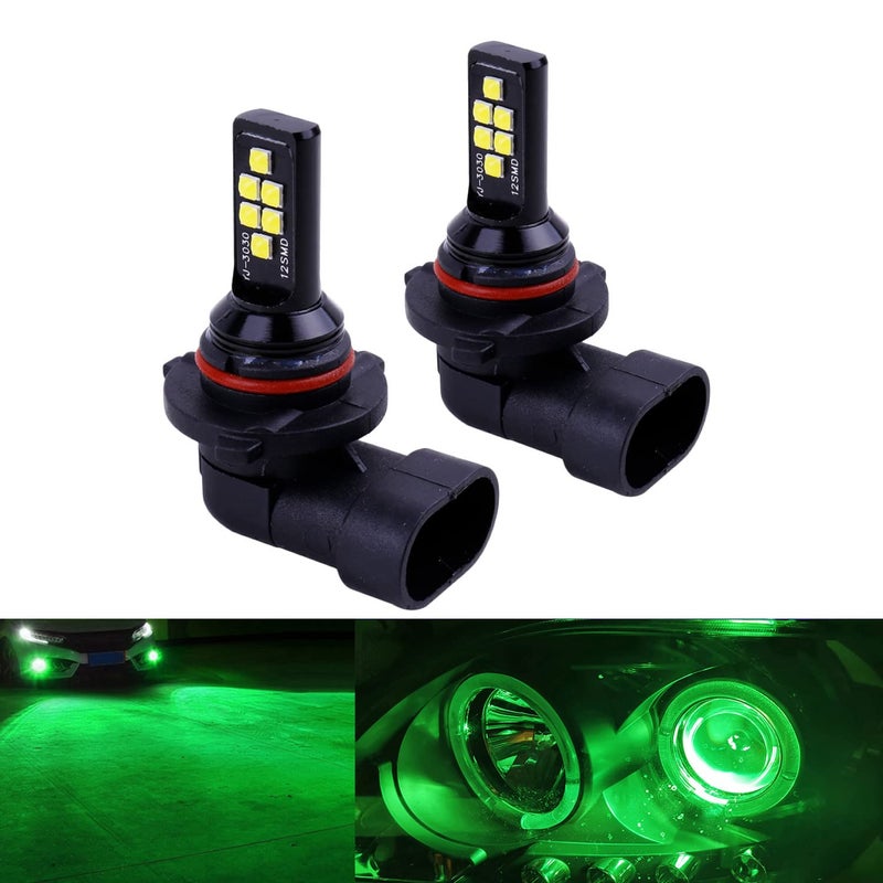SOCAL-LED LIGHTING إضاءة LED SOCAL-LED 2x HB3 H10 9005 9145 لمبة ضوء الضباب LED لرياضات القوة متقدمة 3030 SMD ملونة ساطعة لمبة تشغيل نهارية DRL، أخضر - Image 1